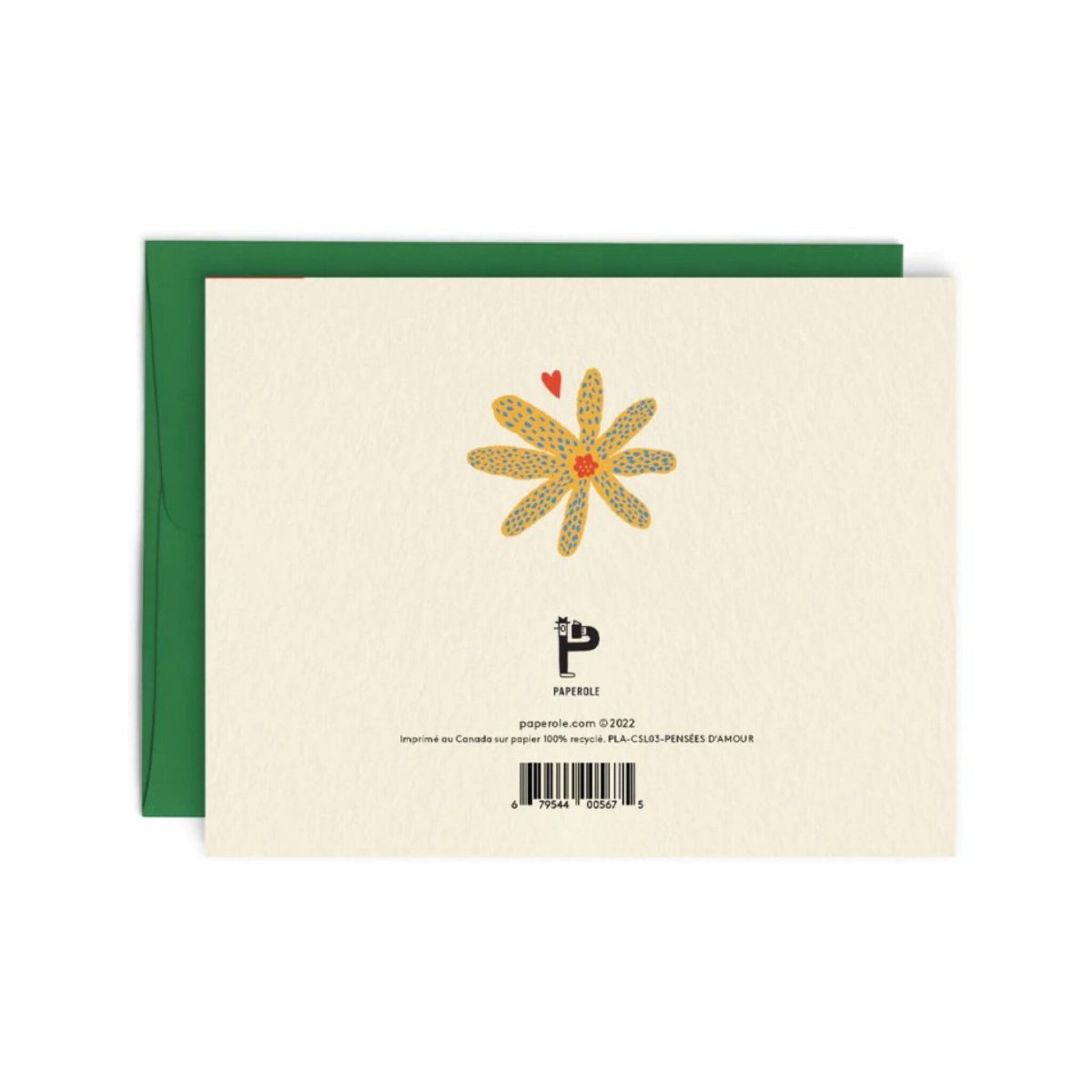 Carte de Souhaits Pensées D'Amour Paperole - Ex - voto