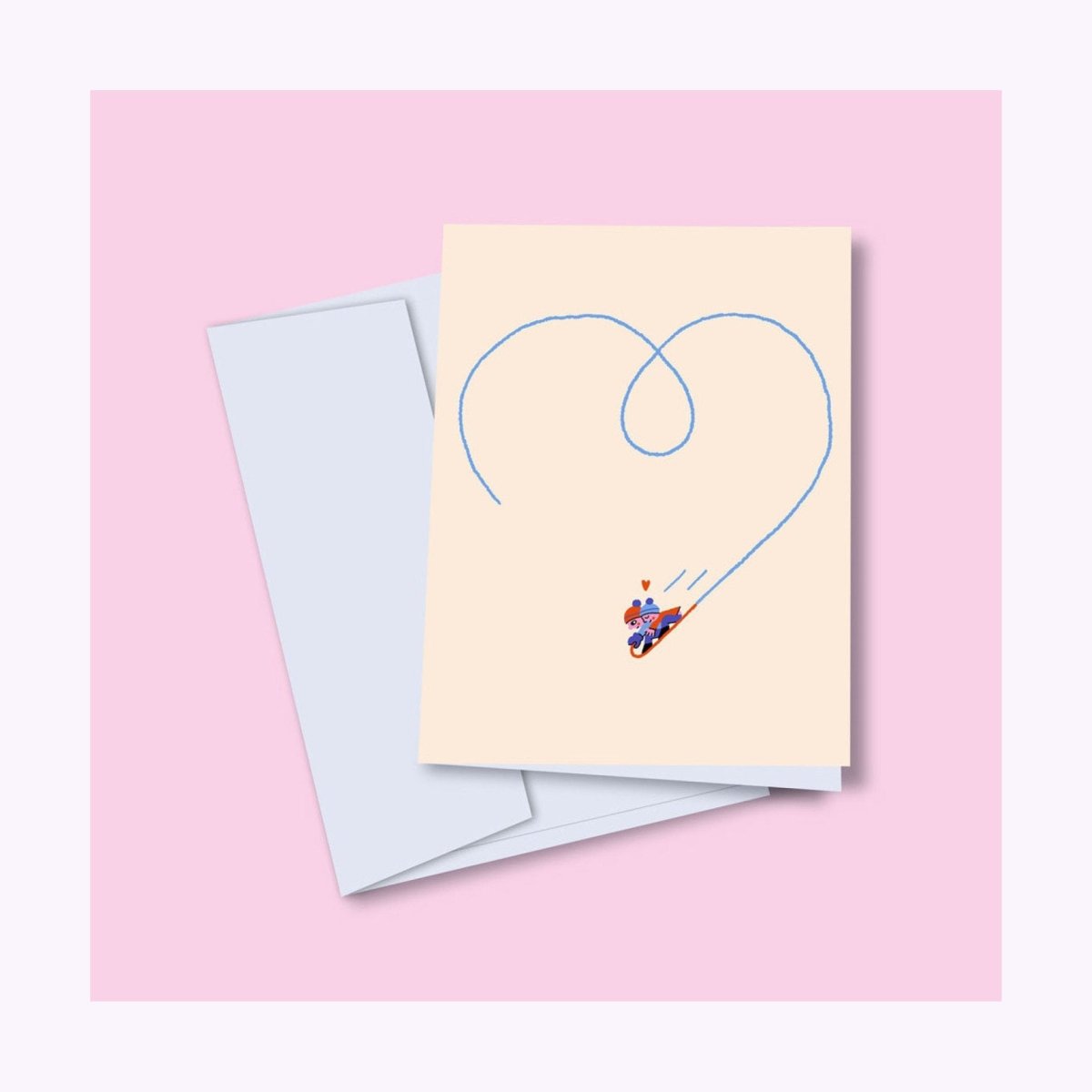 Carte de Souhaits TOUTE Toboggan Coeur - Ex - voto