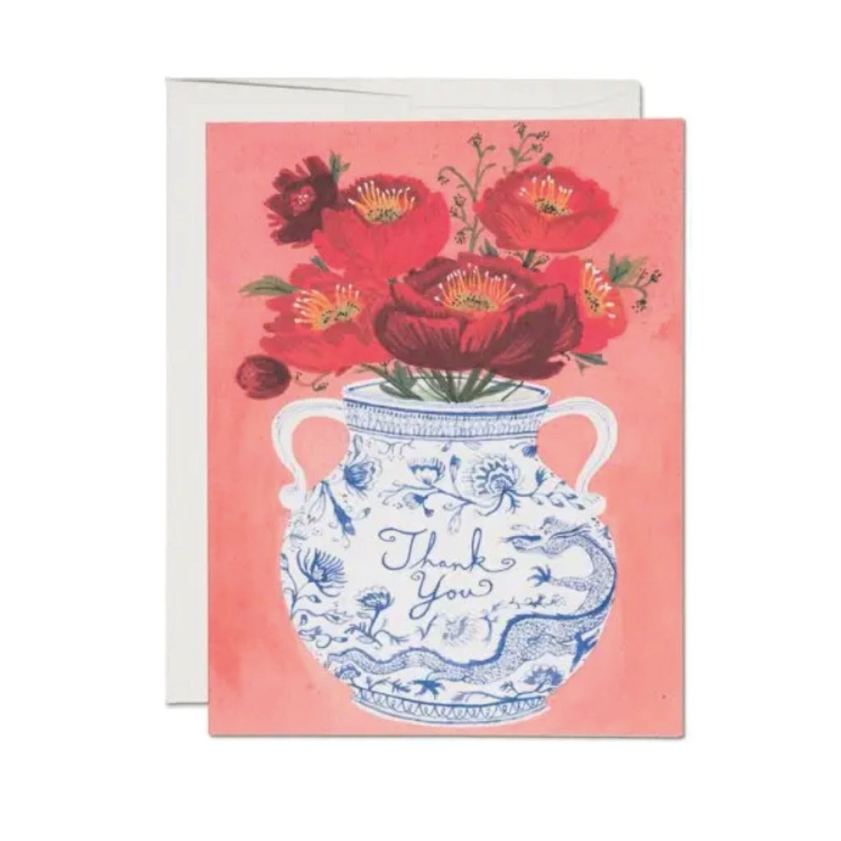 Carte de Souhaits Vase Dragon Red Cap Cards - Ex - voto