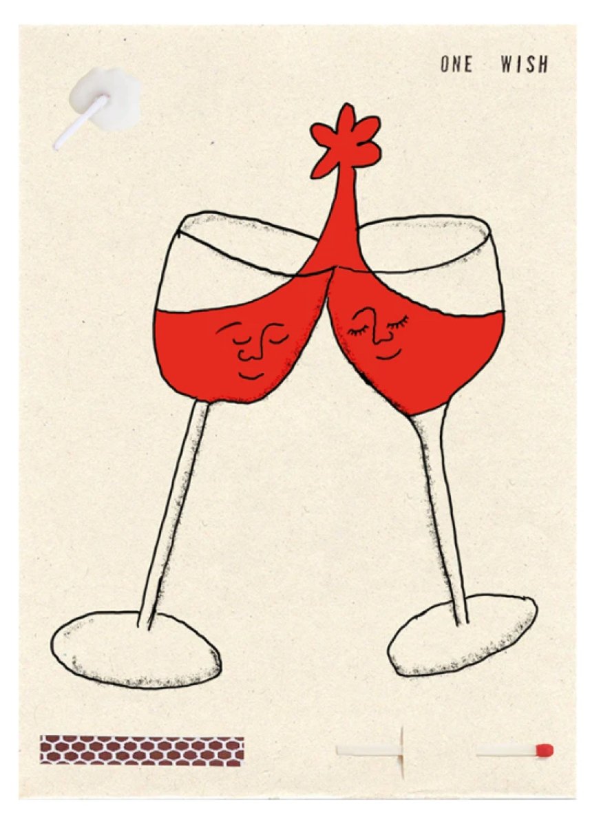 Carte de Souhaits Wine Cheers Wish - Ex - voto