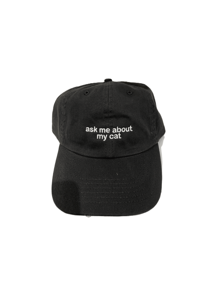 Casquette Ask Me About My Cat Noire Standard Goods - Ex - voto