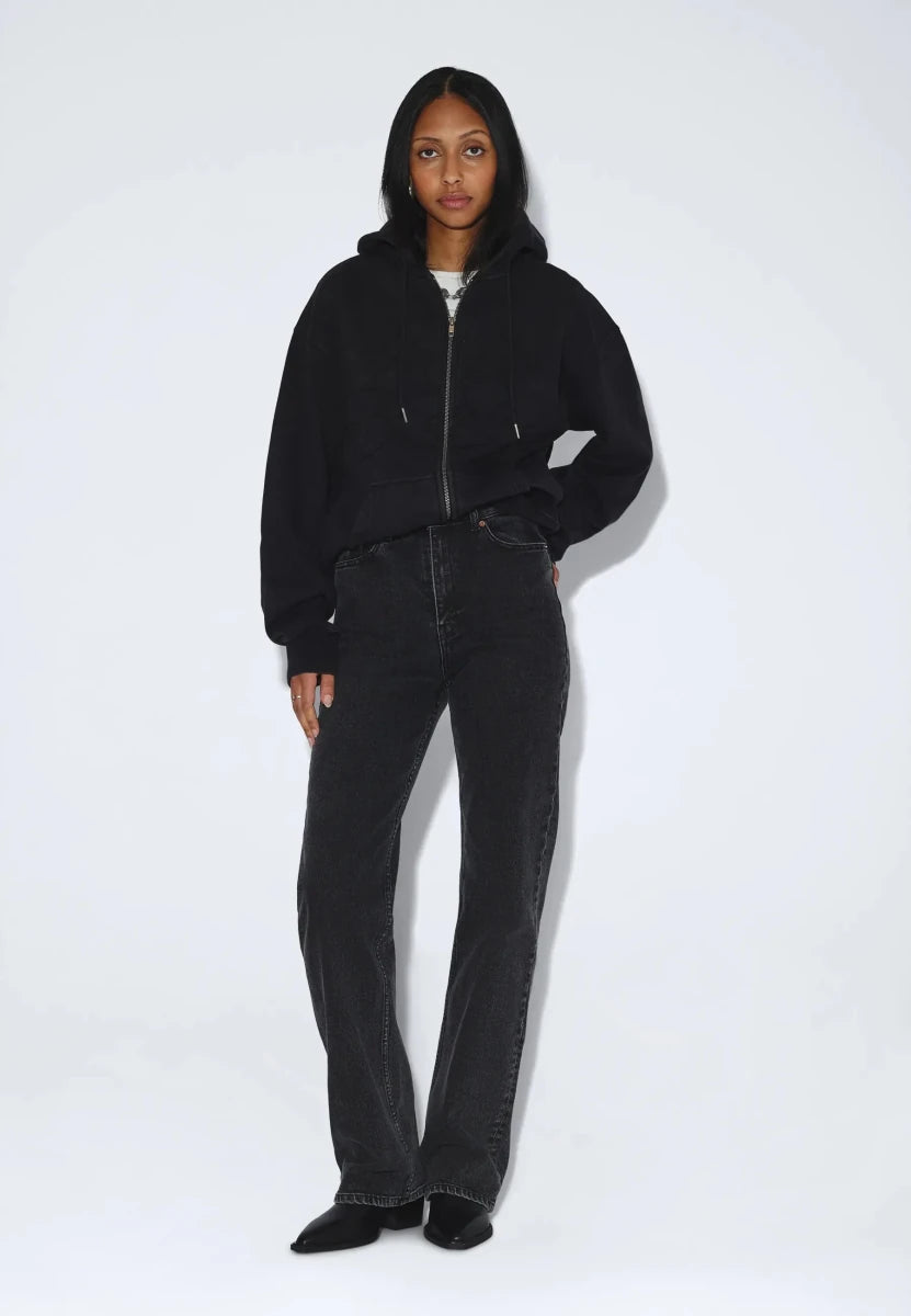Chandail à Capuchon Fleurs Noires Aiden Dr Denim - Ex-voto