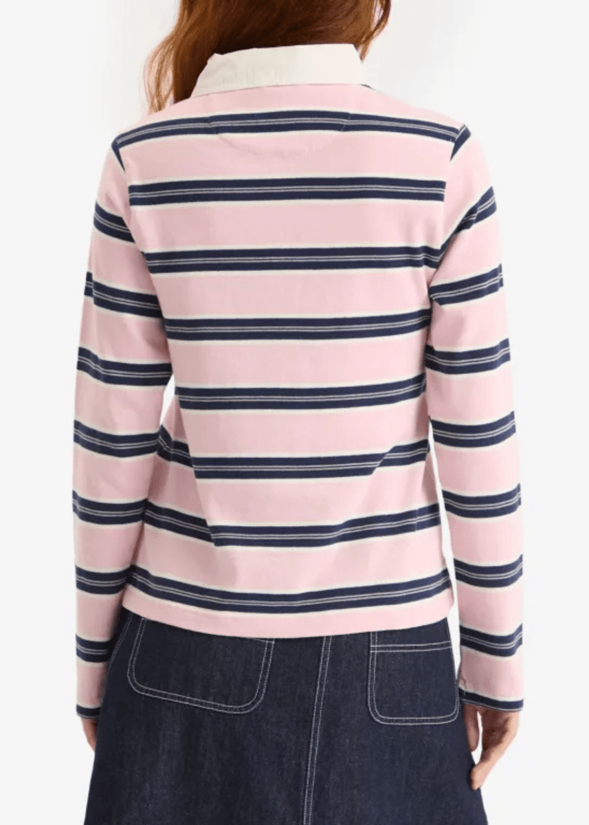 Chandail Rugby Cassia Rayé Rose Damson Madder - Ex - voto