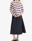 Chandail Rugby Cassia Rayé Rose Damson Madder - Ex - voto