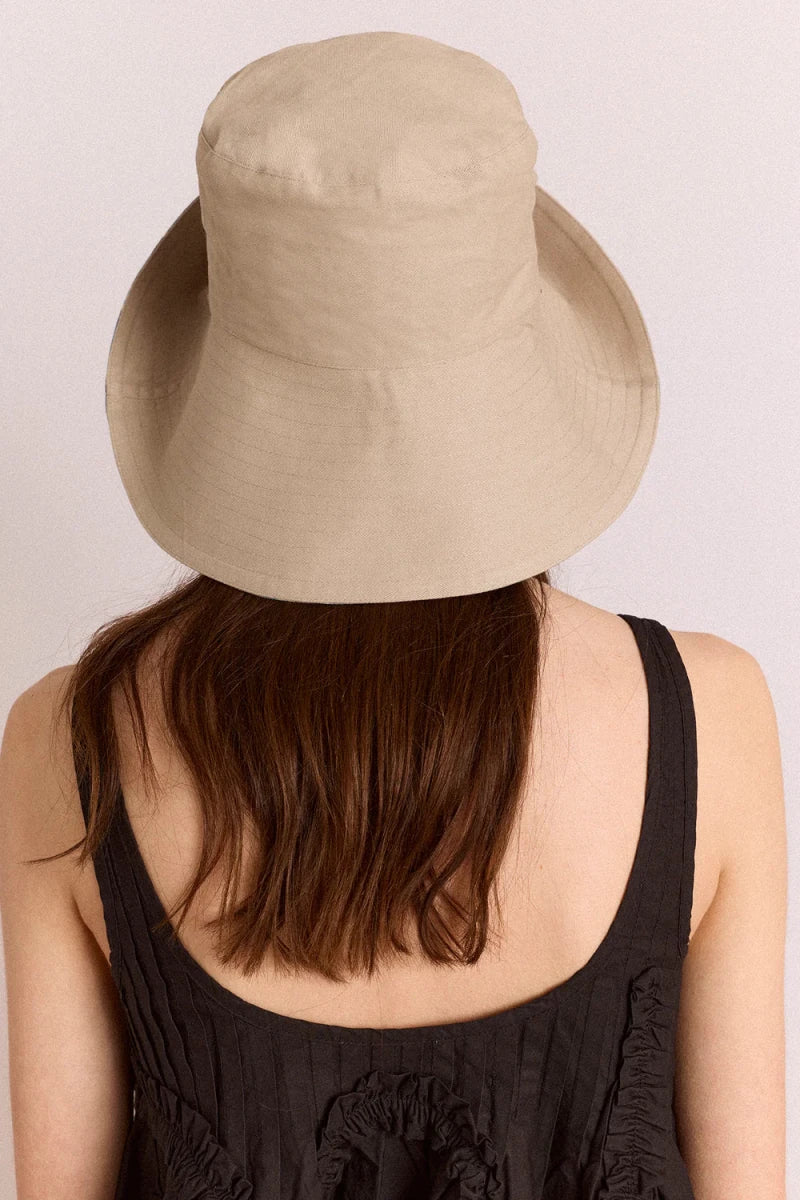 Chapeau Réversible Tomboy Check &amp; Stone Damson Madder - Ex - voto