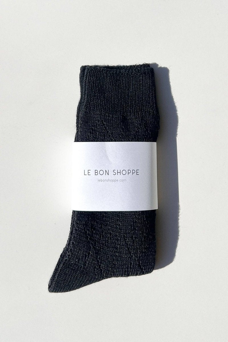 Chaussette Pointelle Eyelet Noire Le Bon Shoppe - Ex - voto