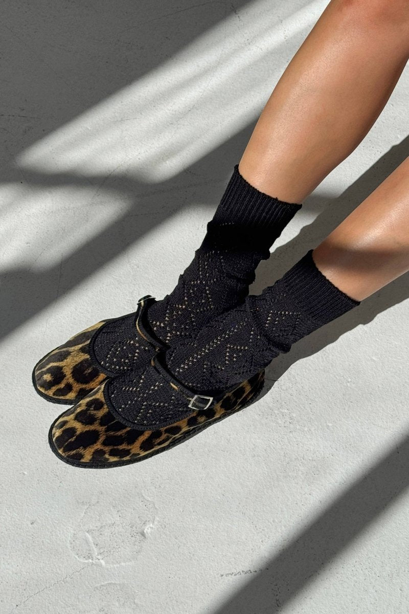 Chaussette Pointelle Eyelet Noire Le Bon Shoppe - Ex - voto