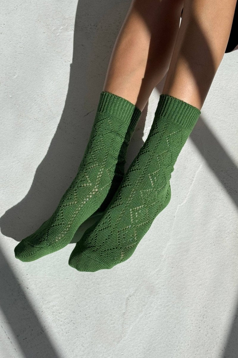 Chaussette Pointelle Eyelet Verte Le Bon Shoppe - Ex - voto