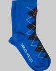 Chaussettes Argyle Damson Madder Bleu et Gris - Ex - voto