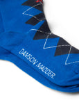 Chaussettes Argyle Damson Madder Bleu et Gris - Ex - voto