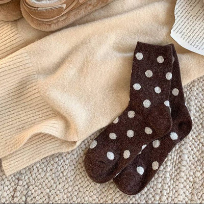 Chaussettes Brunes à Pois Dipped Shop - Ex - voto
