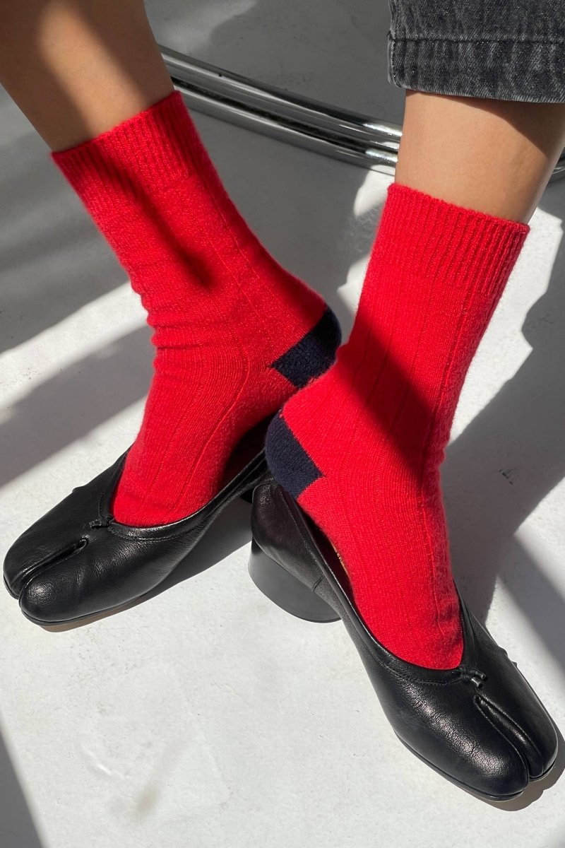 Chaussettes Classique Cachemire Le Bon Shoppe Poppy Red - Ex - voto