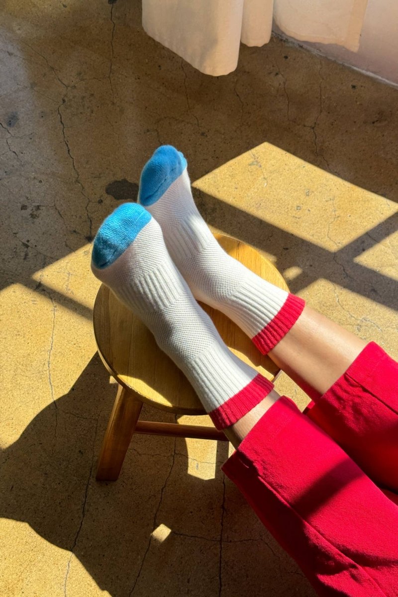 Chaussettes Color Block Girlfriend Le Bon Shoppe Bleu Rouge - Ex - voto