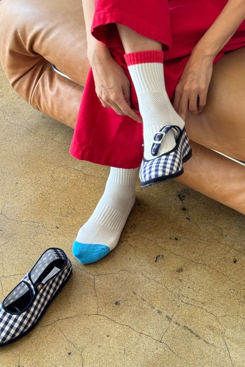 Chaussettes Color Block Girlfriend Le Bon Shoppe Bleu Rouge - Ex - voto