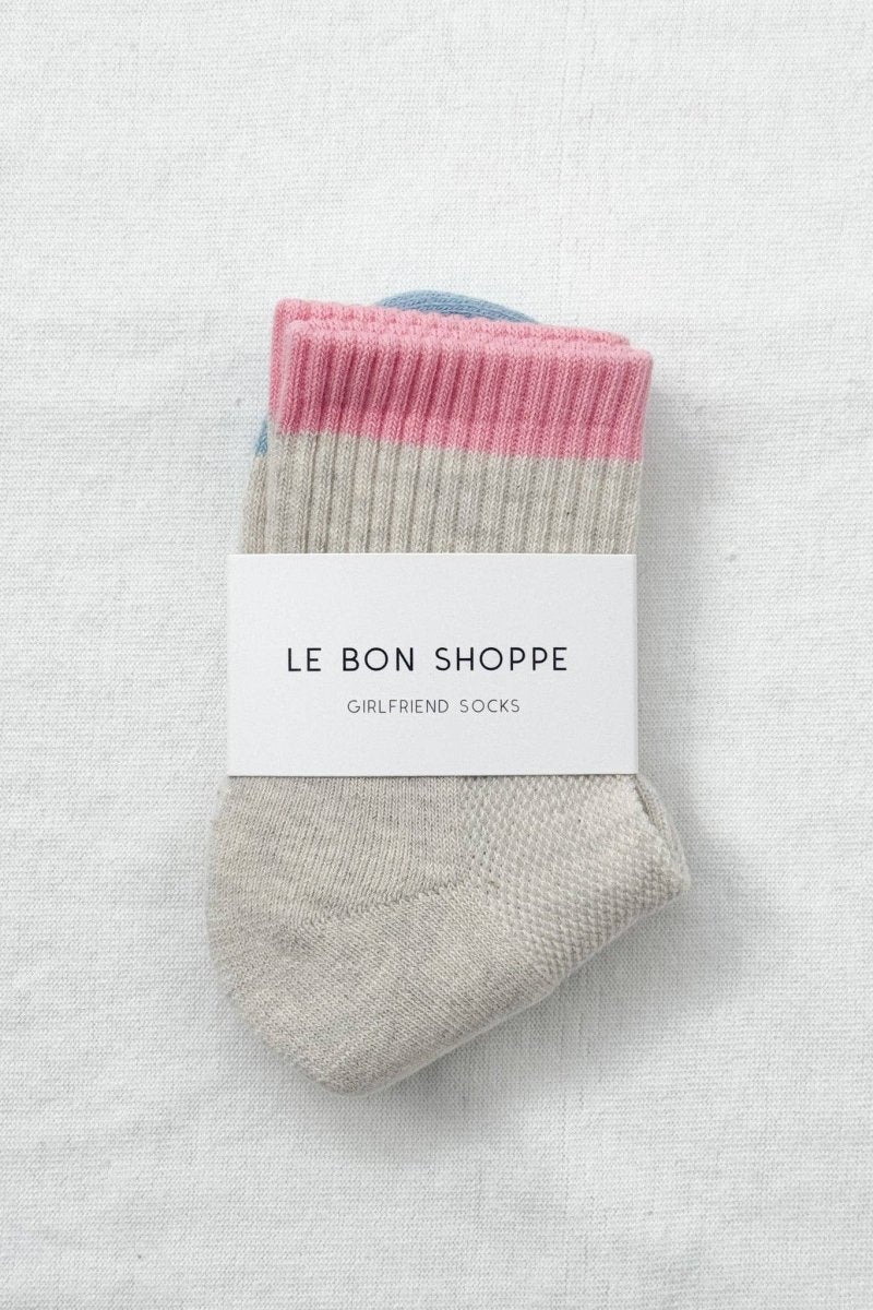 Chaussettes Color Block Girlfriend Le Bon Shoppe Gris Rose - Ex - voto