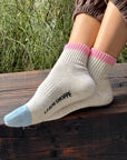 Chaussettes Color Block Girlfriend Le Bon Shoppe Gris Rose - Ex - voto