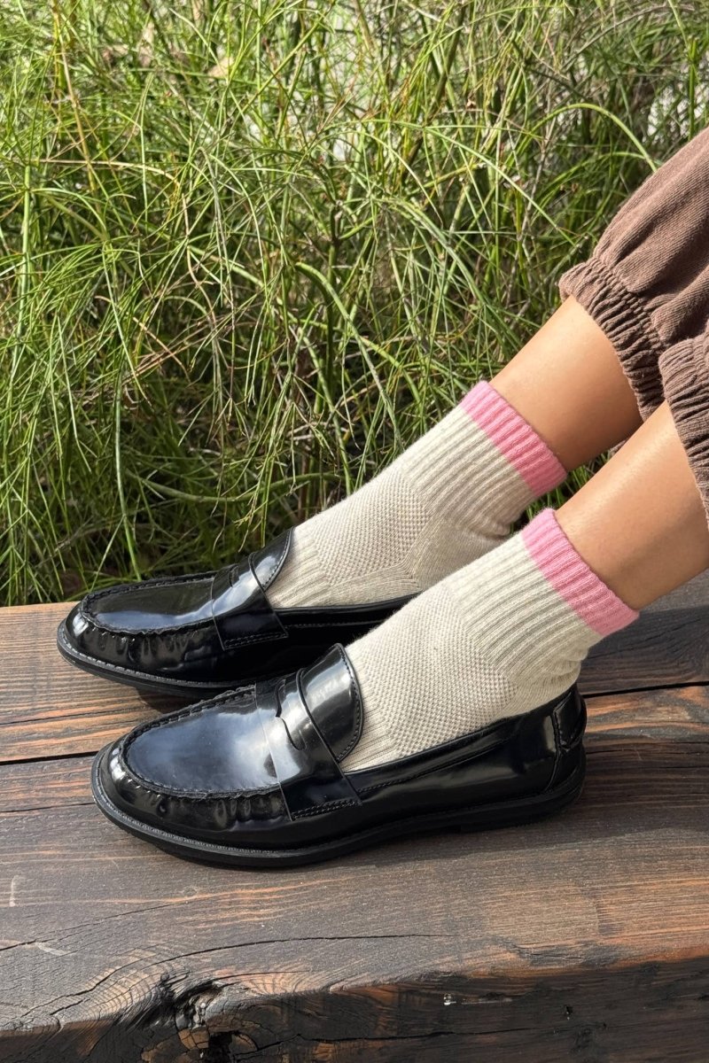 Chaussettes Color Block Girlfriend Le Bon Shoppe Gris Rose - Ex - voto
