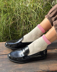 Chaussettes Color Block Girlfriend Le Bon Shoppe Gris Rose - Ex - voto