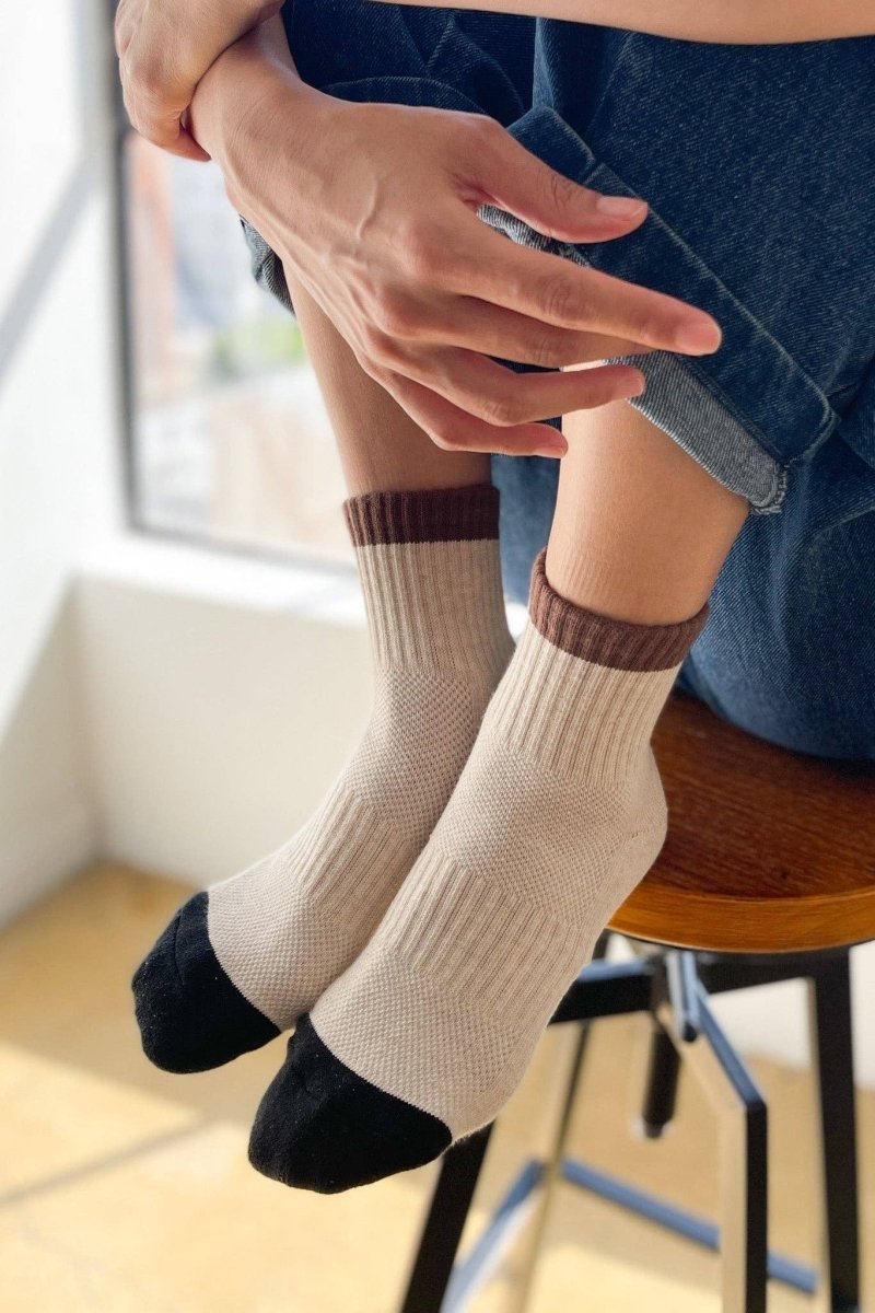 Chaussettes Color Block Girlfriend Le Bon Shoppe Noir Café - Ex - voto