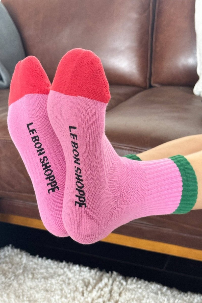 Chaussettes Color Block Girlfriend Le Bon Shoppe Rose Vert - Ex - voto