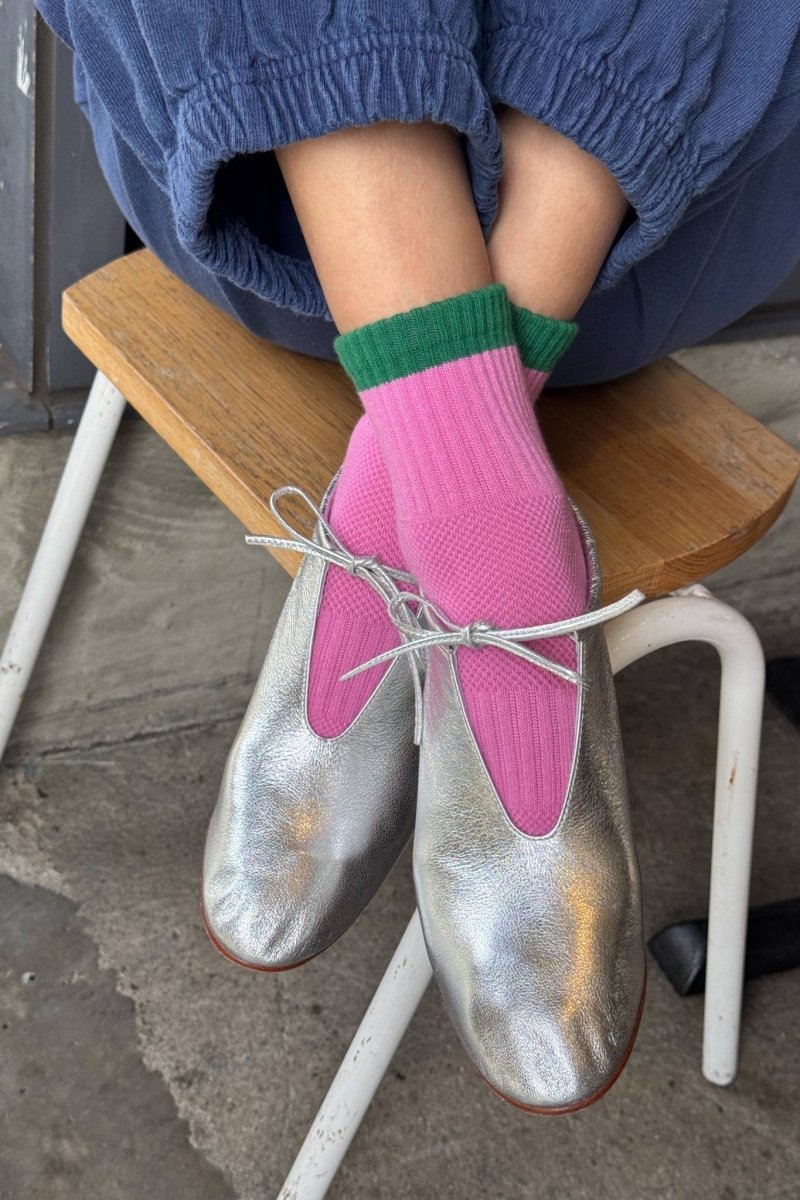 Chaussettes Color Block Girlfriend Le Bon Shoppe Rose Vert - Ex - voto