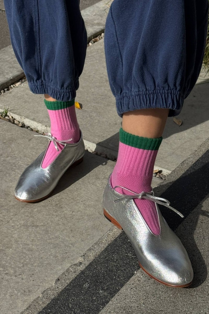 Chaussettes Color Block Girlfriend Le Bon Shoppe Rose Vert - Ex - voto