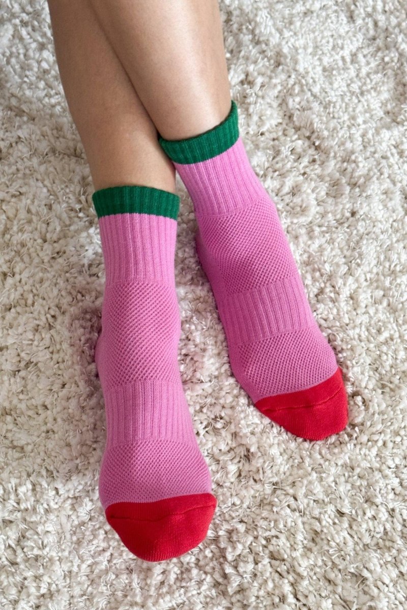 Chaussettes Color Block Girlfriend Le Bon Shoppe Rose Vert - Ex - voto