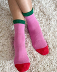 Chaussettes Color Block Girlfriend Le Bon Shoppe Rose Vert - Ex - voto