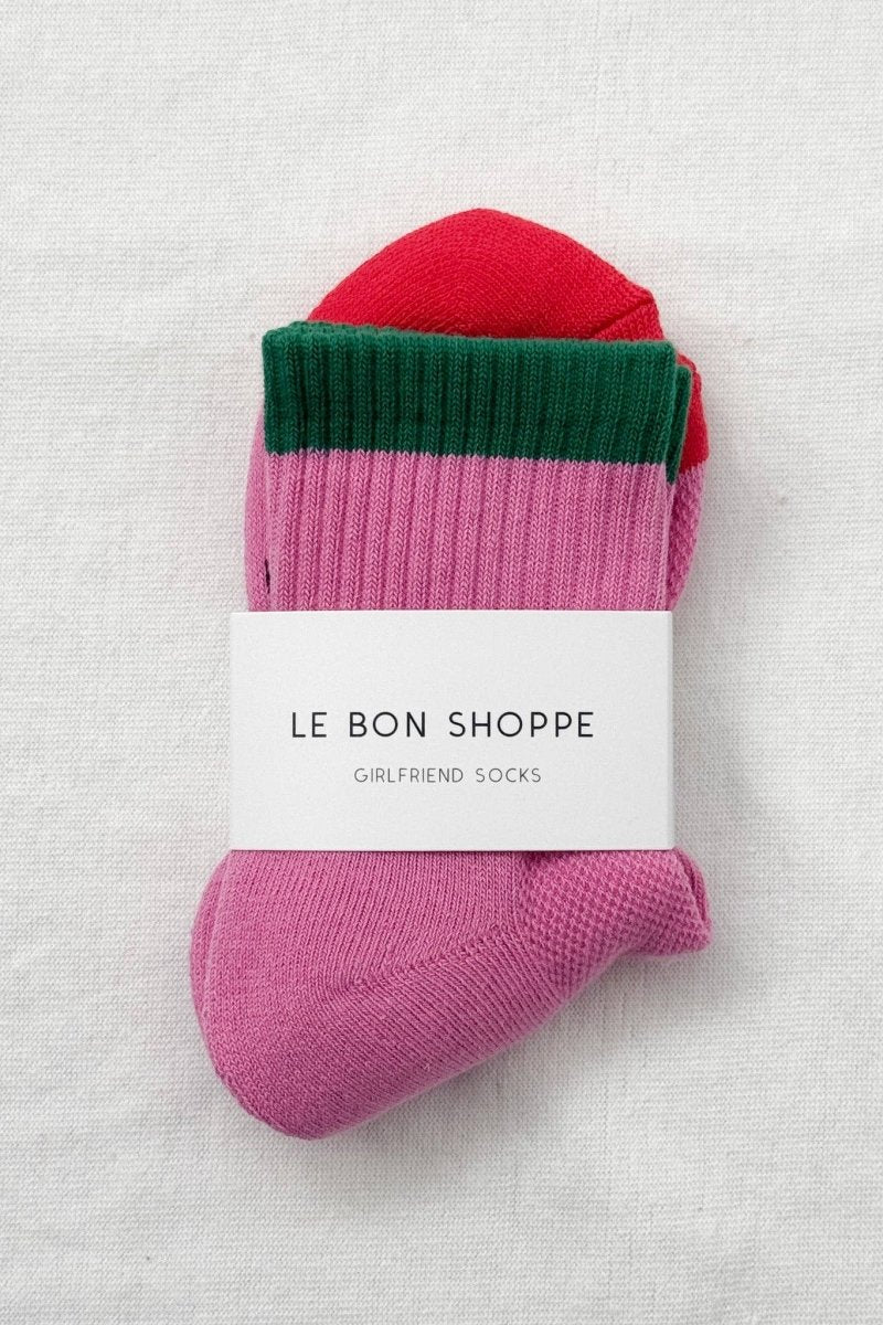 Chaussettes Color Block Girlfriend Le Bon Shoppe Rose Vert - Ex - voto