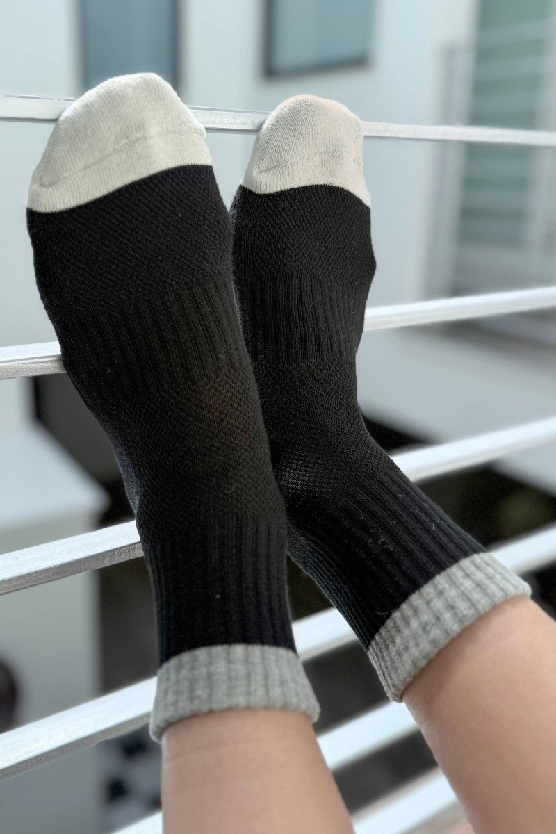 Chaussettes Color Block Girlfriend Noir et Gris Le Bon Shoppe - Ex - voto
