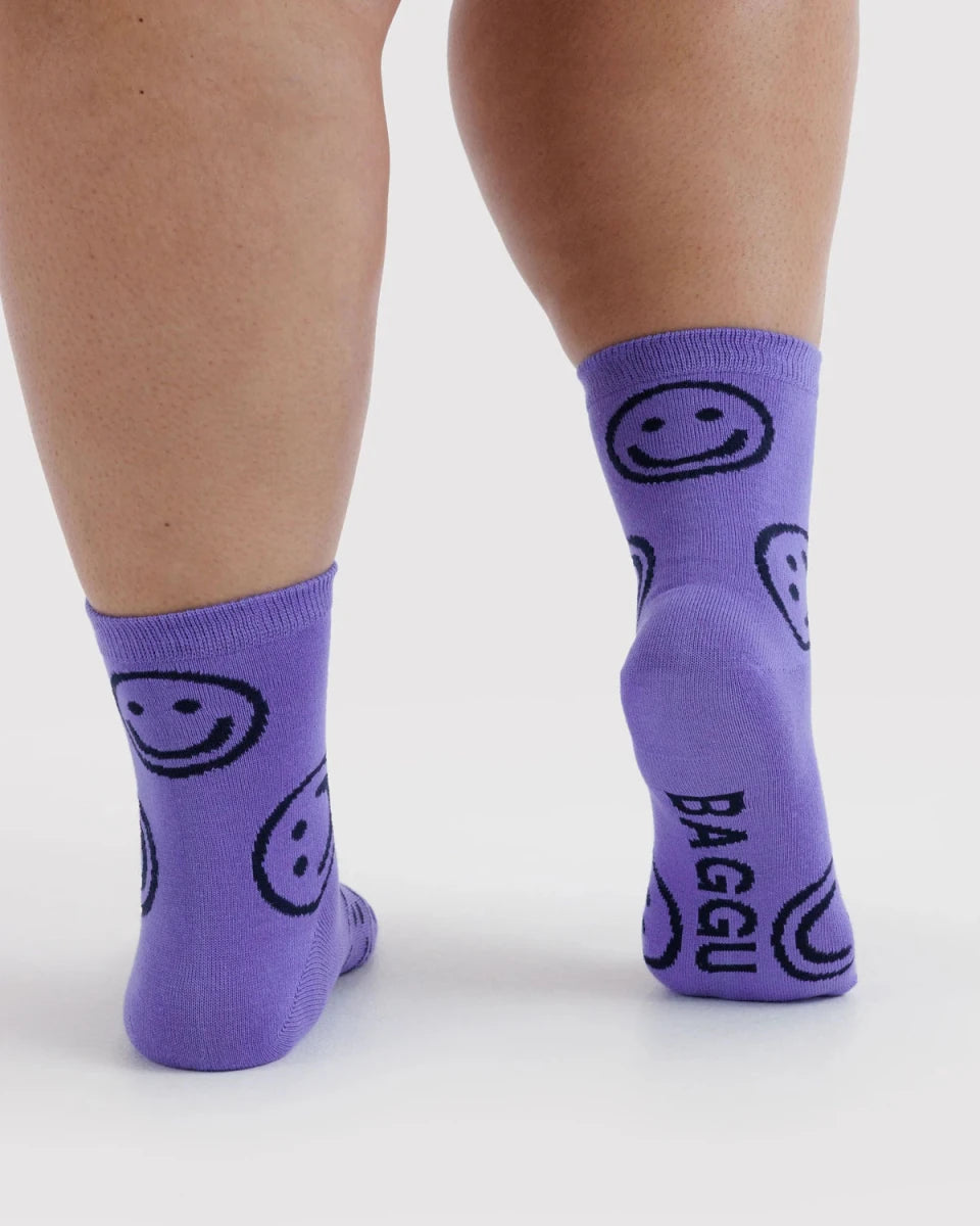 Chaussettes Crew Baggu Lavender Happy - Ex-voto