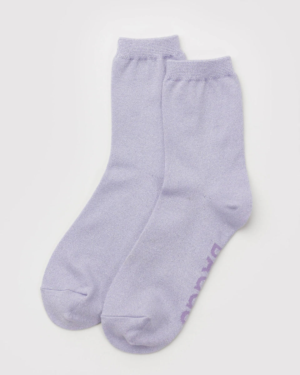 Chaussettes Crew Baggu Lilas Métallique - Ex - voto