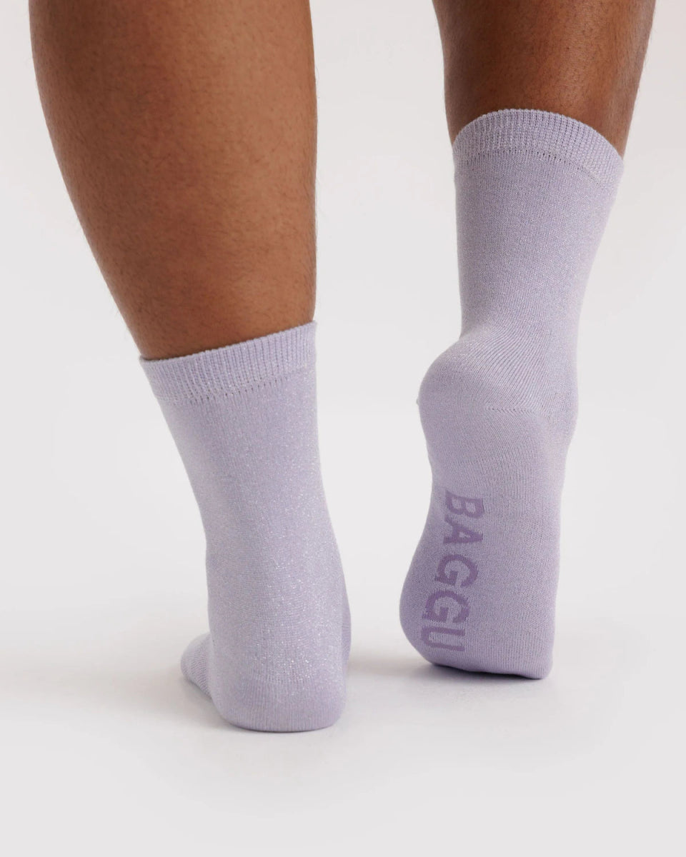 Chaussettes Crew Baggu Lilas Métallique - Ex - voto
