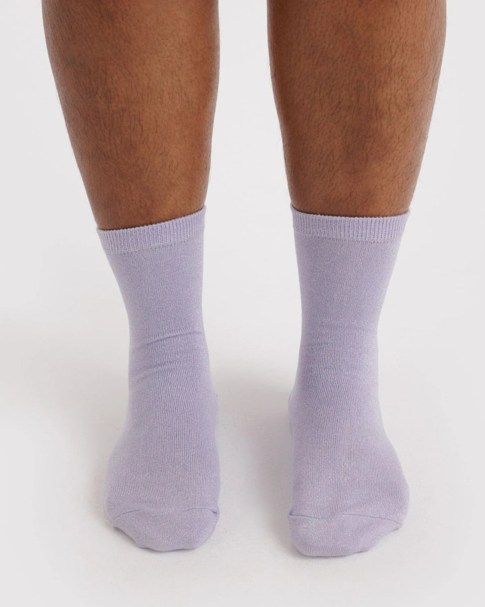 Chaussettes Crew Baggu Lilas Métallique - Ex - voto