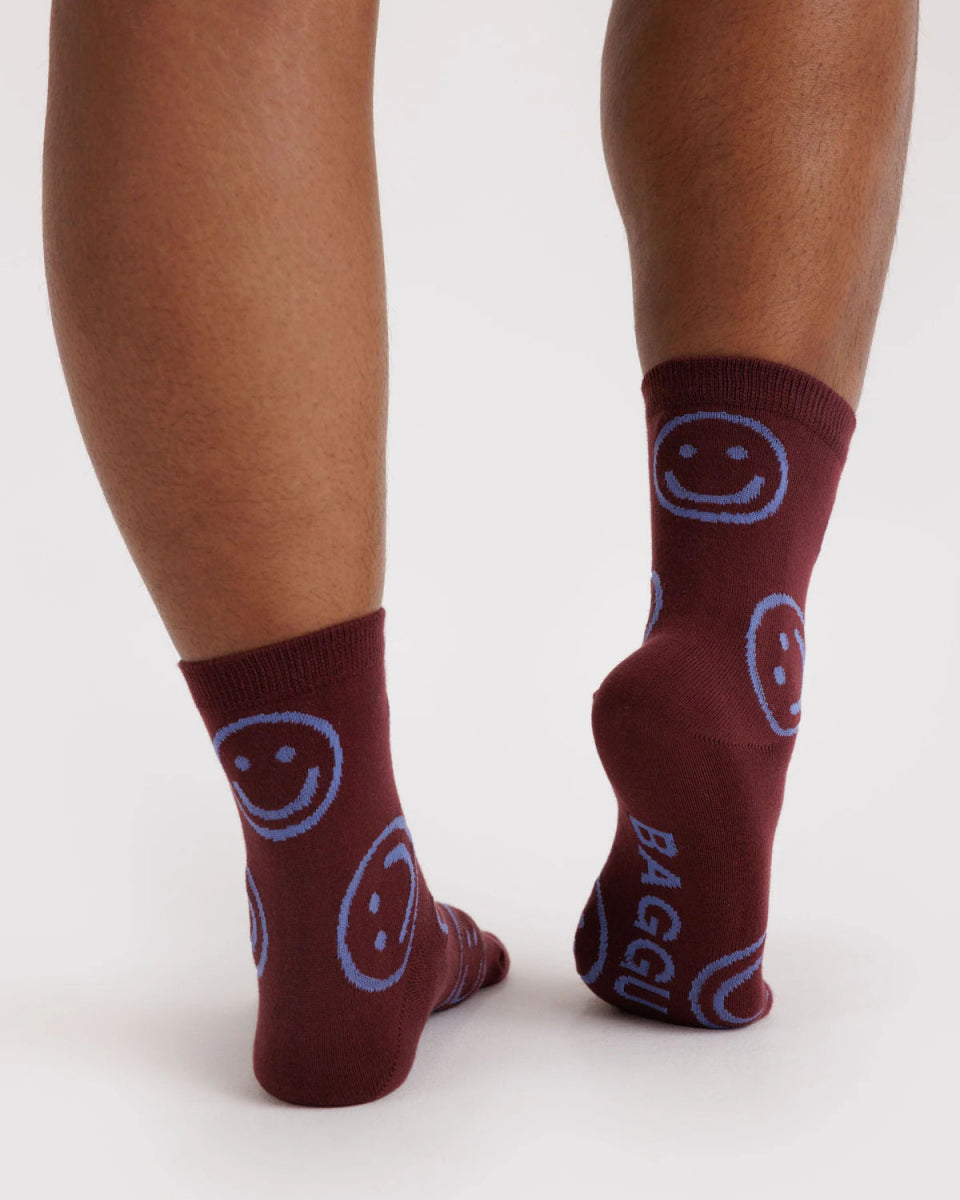 Chaussettes Crew Baggu Mahogany Happy - Ex - voto
