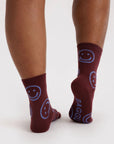 Chaussettes Crew Baggu Mahogany Happy - Ex - voto