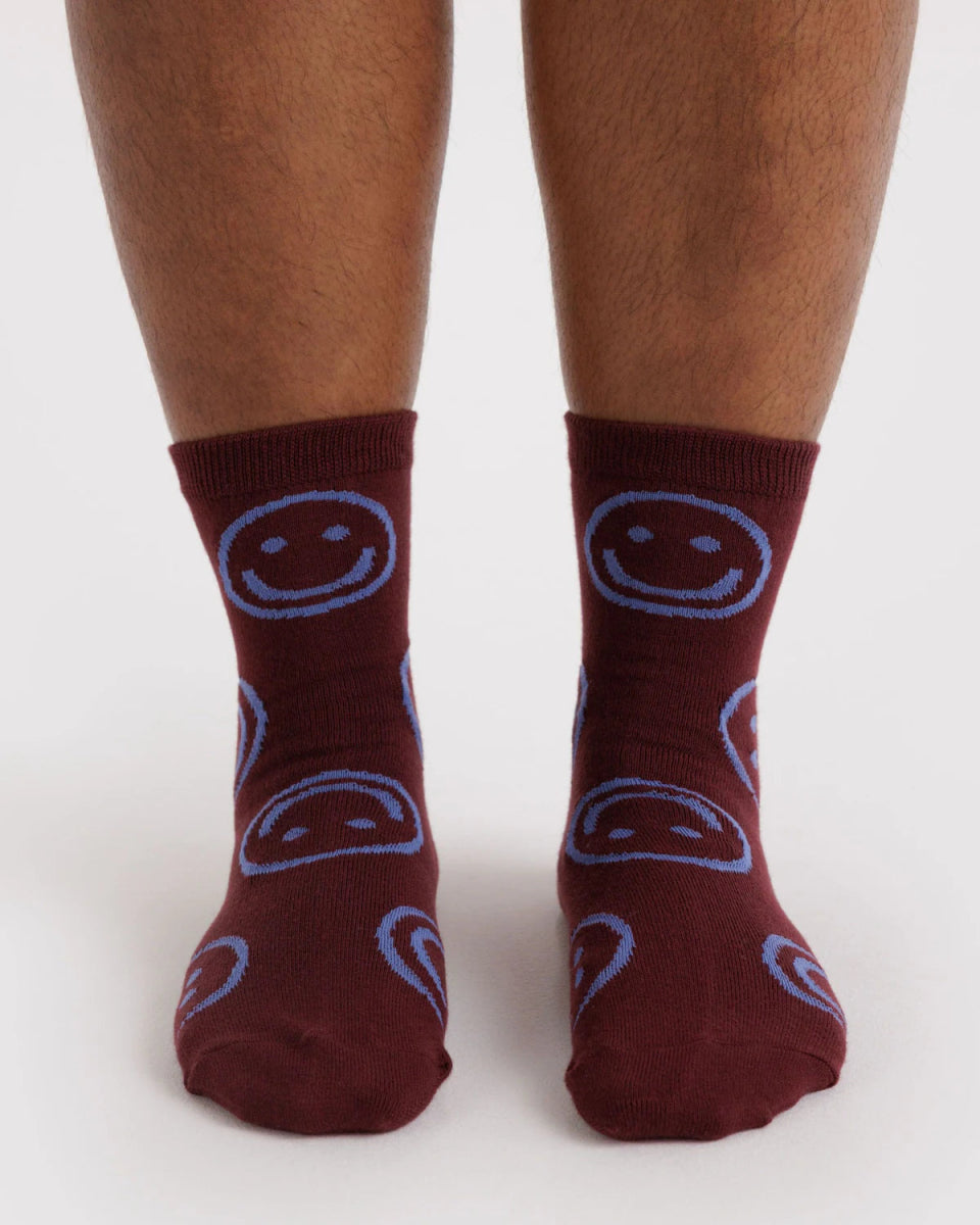 Chaussettes Crew Baggu Mahogany Happy - Ex - voto