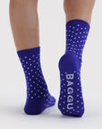 Chaussettes Crew Baggu Micro Blue and White Polka Dot - Ex-voto