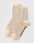 Chaussettes Crew Baggu Micro Cream and Black Polka Dot - Ex-voto