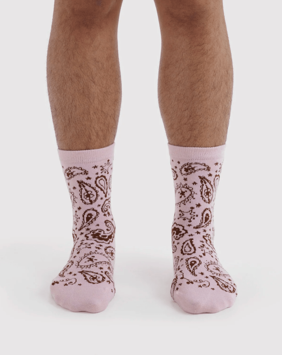 Chaussettes Crew Baggu Paisley Pink - Ex-voto