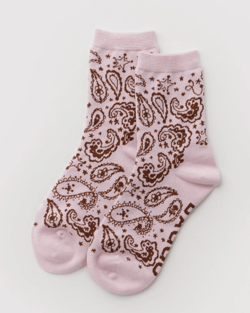 Chaussettes Crew Baggu Paisley Pink - Ex-voto