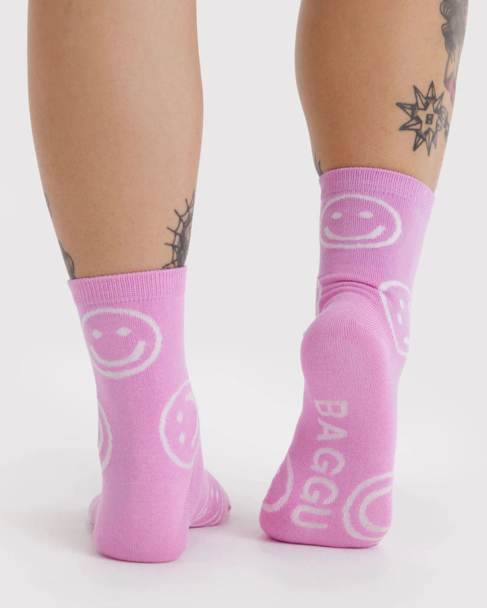 Chaussettes Crew Baggu Pink Happy - Ex - voto