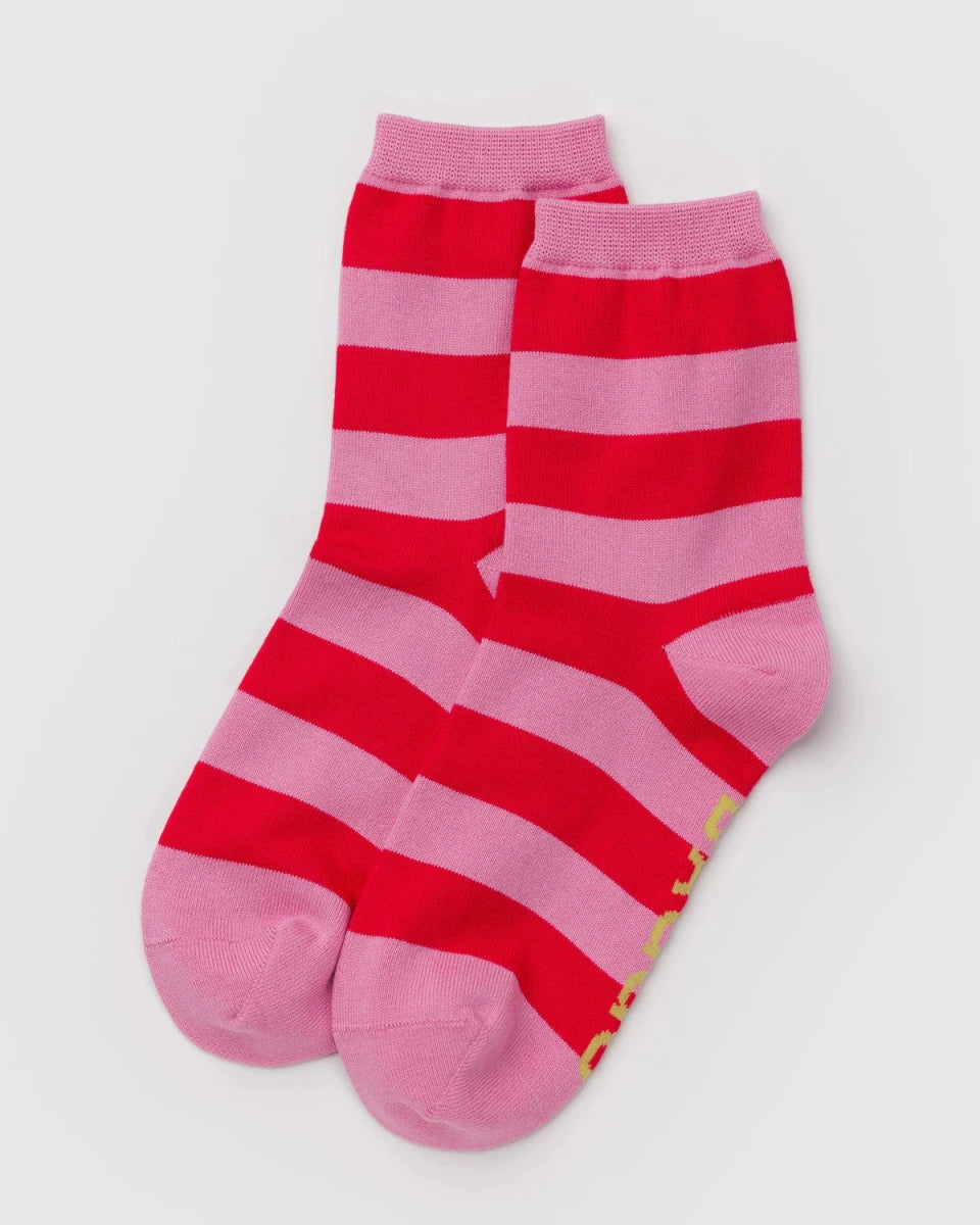 Chaussettes Crew Baggu Pink Stripe - Ex - voto