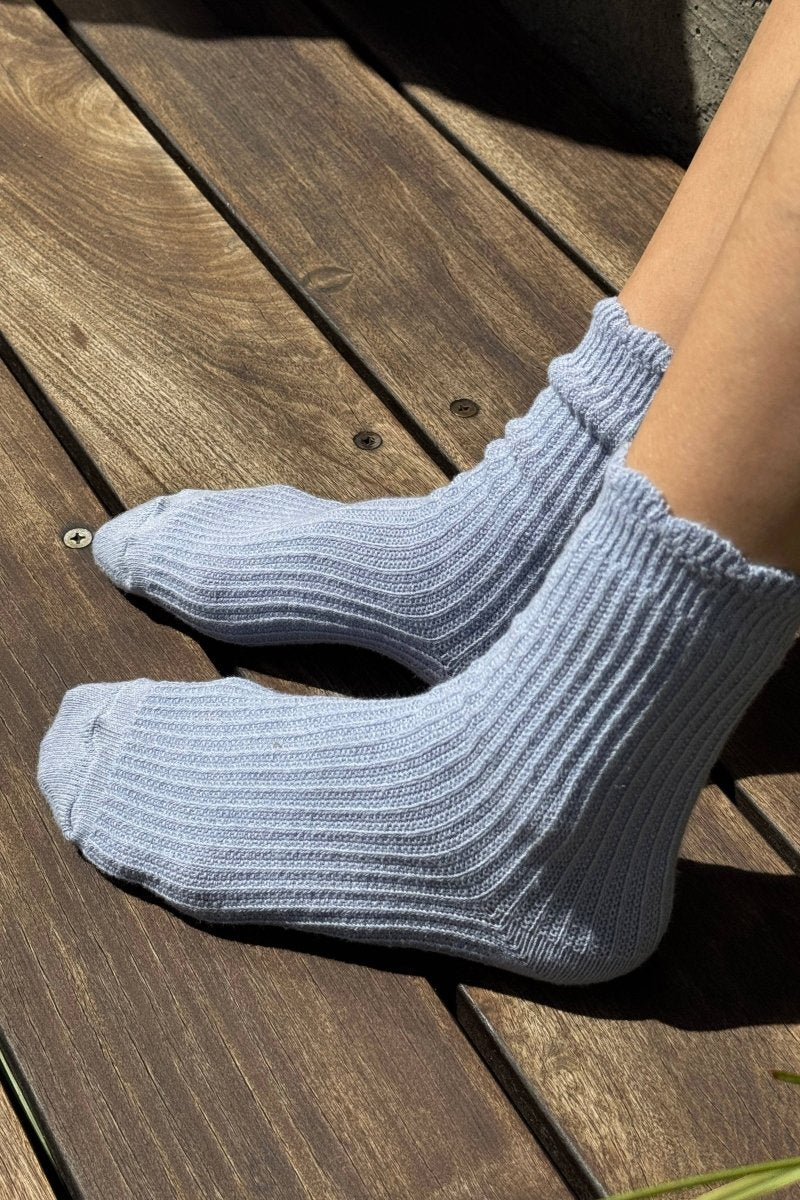 Chaussettes en Lin Scallop Bleu Le Bon Shoppe - Ex-voto