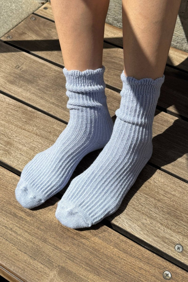 Chaussettes en Lin Scallop Bleu Le Bon Shoppe - Ex-voto