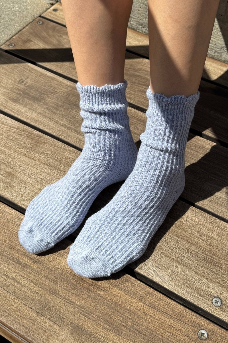 Chaussettes en Lin Scallop Bleu Le Bon Shoppe - Ex-voto