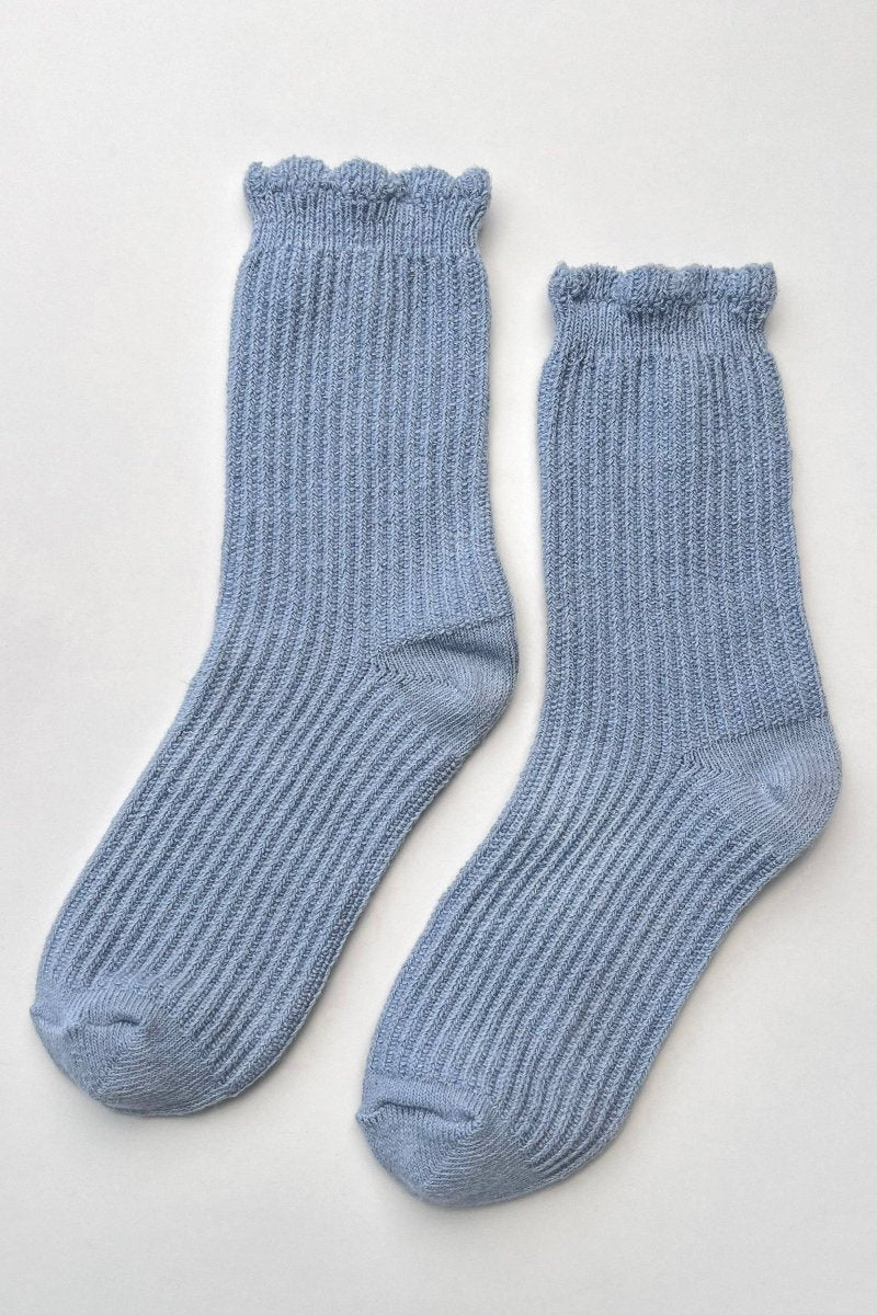 Chaussettes en Lin Scallop Bleu Le Bon Shoppe - Ex-voto