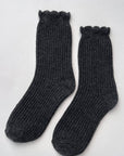 Chaussettes en Lin Scallop Charcoal Le Bon Shoppe - Ex-voto
