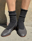 Chaussettes en Lin Scallop Charcoal Le Bon Shoppe - Ex-voto