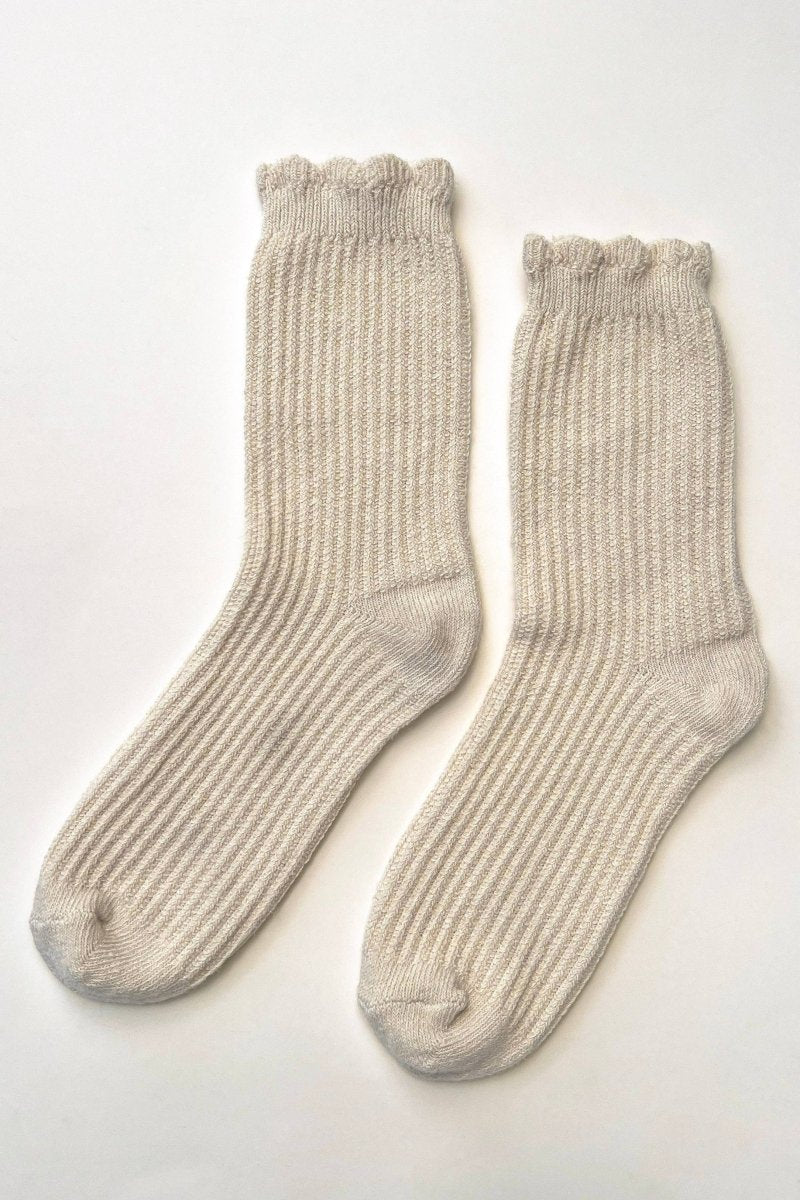 Chaussettes en Lin Scallop Naturel Le Bon Shoppe - Ex-voto